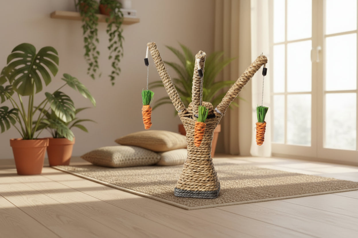 Kleiner Katzenbaum aus Sisal & Stroh – Spiel- und Kratzspaß für Katzen