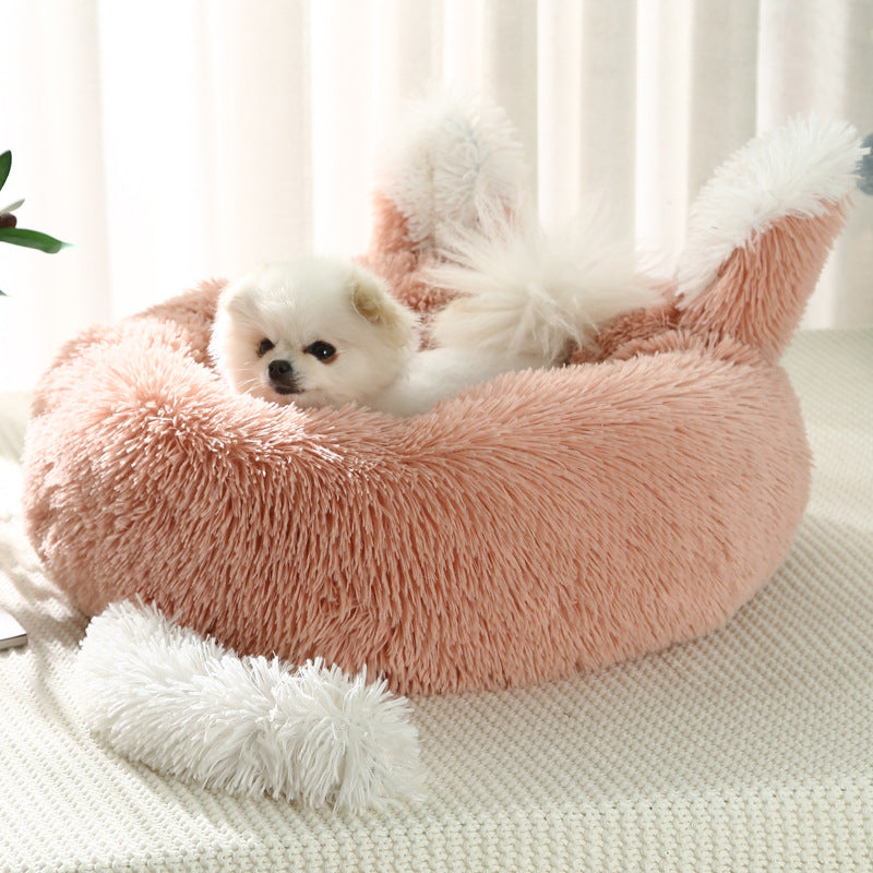 Bunny Dreams: Kuscheliges Haustierbett mit Hasenohren & Extra-Polsterung