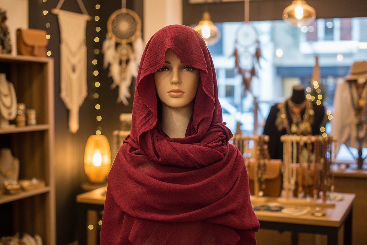 Festival- und Cosplay-Umhang aus Bambusfaser-Leinen – Medieval Fantasy Scarf für Männer & Frauen