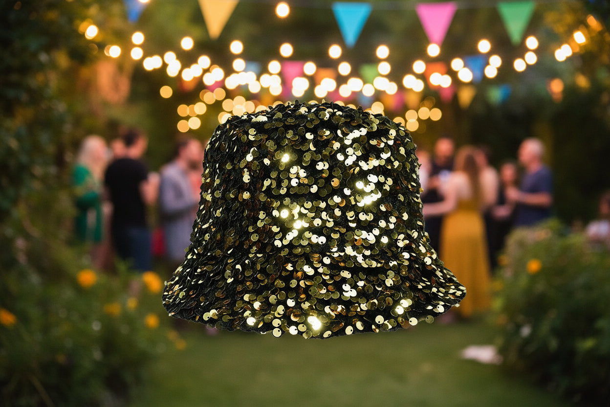 Festival-Glanz für jeden Tag: Dein Pailletten-Bucket-Hat