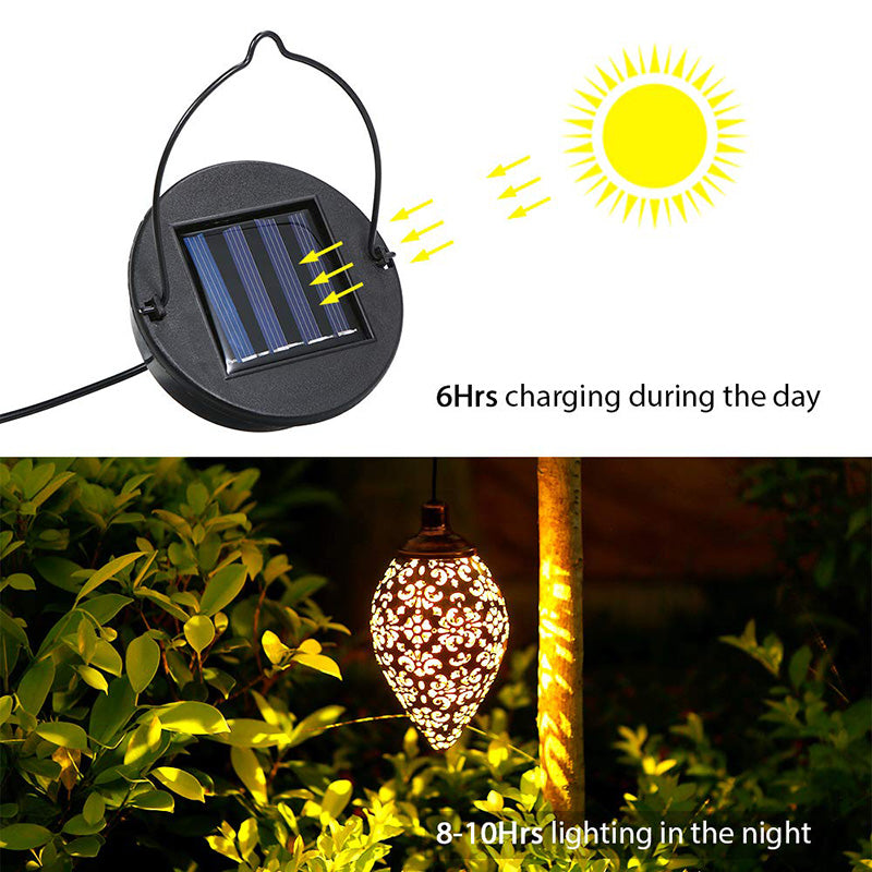 Boho Solar-Hängeleuchte „Kosmischer Tropfen“