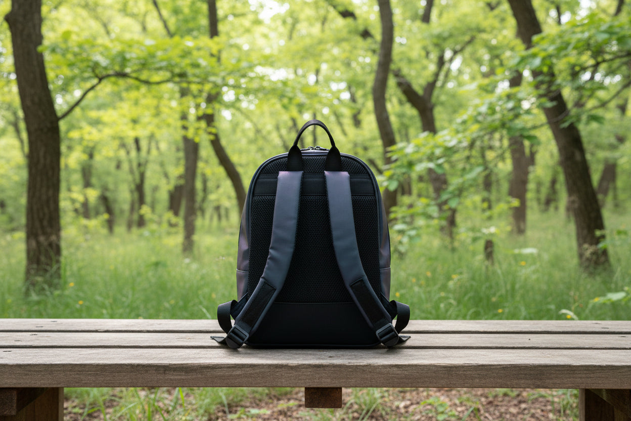 Prism Glow – Geometrischer Rucksack mit Lumineszenz-Effekt