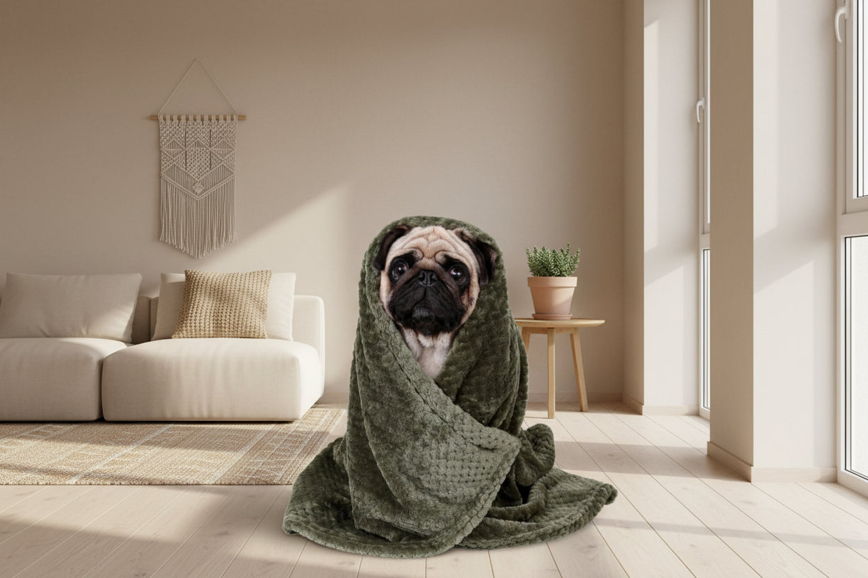 Kuschel-Komfort für zu Hause & unterwegs: Weiche Flanell-Decke für Hunde & Katzen