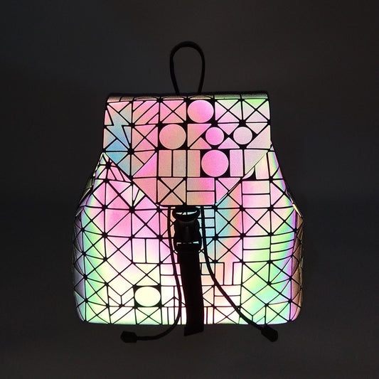 Prism Glow – Geometrischer Hologramm-Rucksack