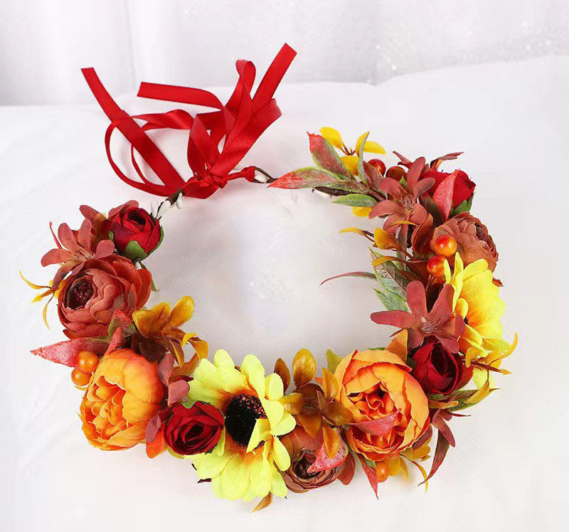 Boho Romance – Prachtvoller Rosen- & Blütenkranz