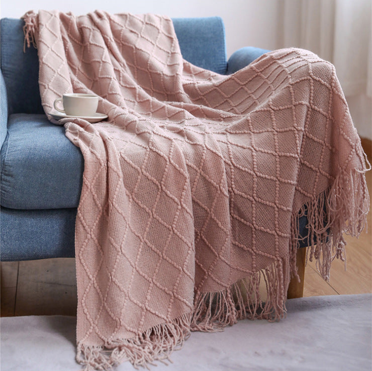 Boho-Fransendecke „Diamond“ im Kaschmir-Gefühl