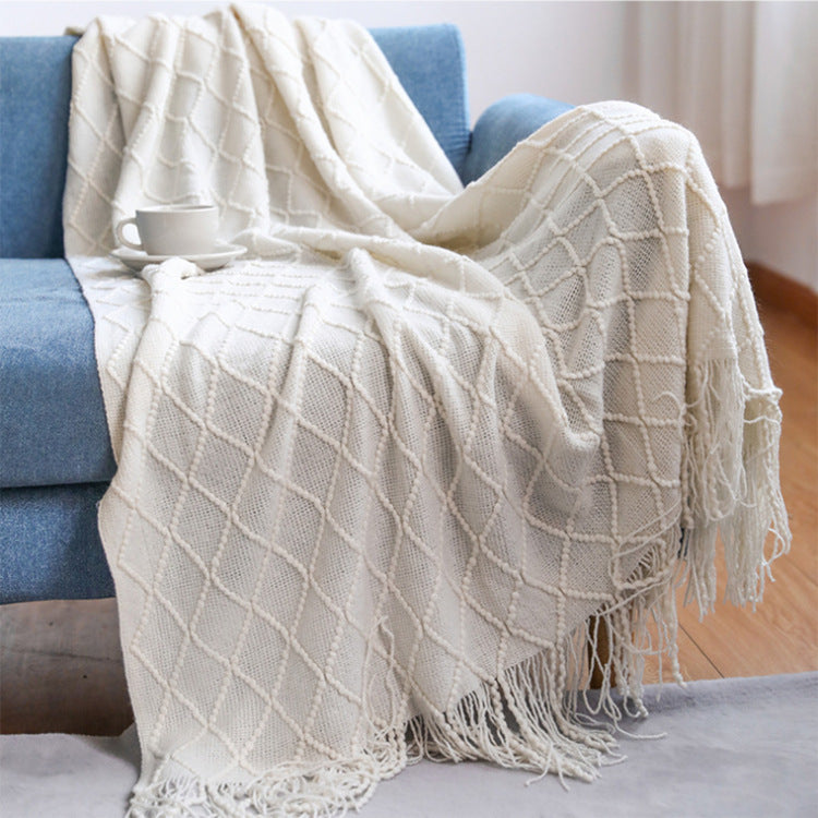 Boho-Fransendecke „Diamond“ im Kaschmir-Gefühl