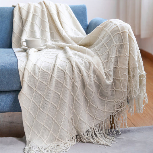 Boho-Fransendecke „Diamond“ im Kaschmir-Gefühl
