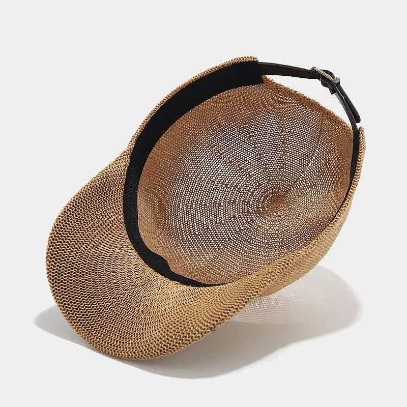 Atmungsaktive Paper-Grass Baseball Cap für Damen – Verstellbarer Stroh-Sonnenschutz & Sommer-Kappe