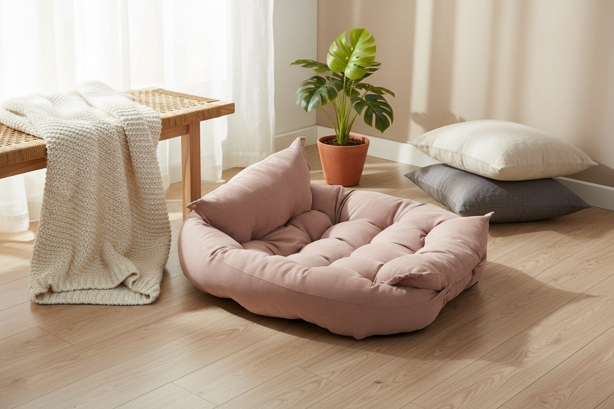 Cloud Comfort: Faltbares Premium-Hundesofa in Wildleder-Optik