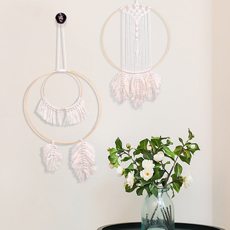 Makramee Wandbehang „Boho Circle“ – Handgefertigte Wanddeko aus Baumwolle