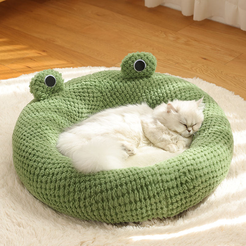 Froggy Hug: Kuscheliges Haustierbett im Frosch-Design