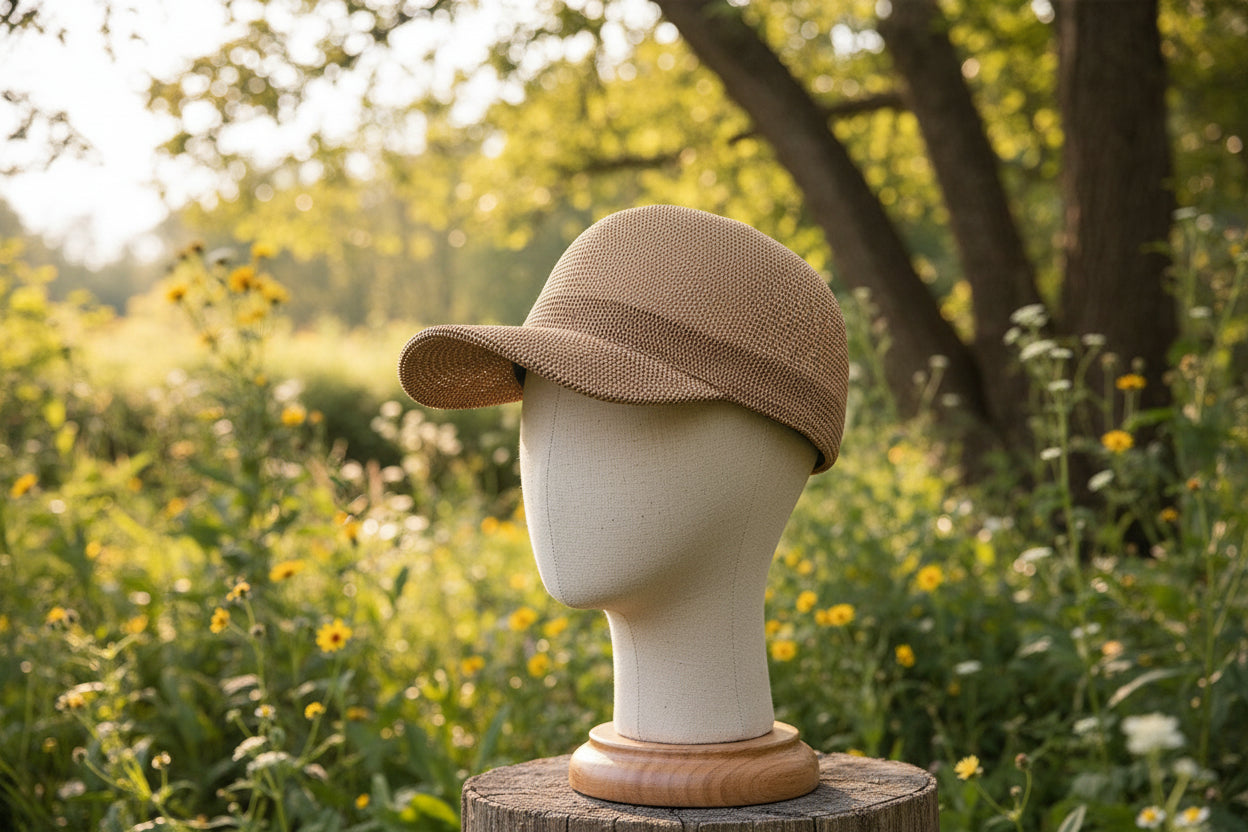 Atmungsaktive Paper-Grass Baseball Cap für Damen – Verstellbarer Stroh-Sonnenschutz & Sommer-Kappe