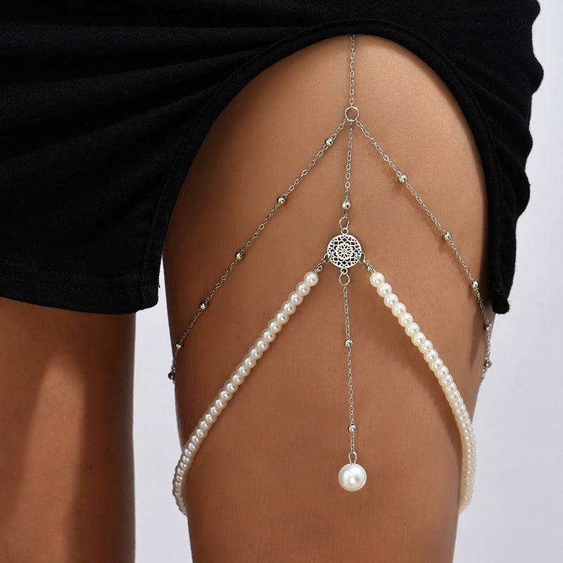 Boho-Elegance Multi-Layer Pearl Leg Chain – Dein Statement für jeden Schritt