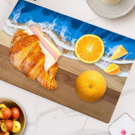 Shoreline Breeze – Akazienholz & Ocean Resin Board