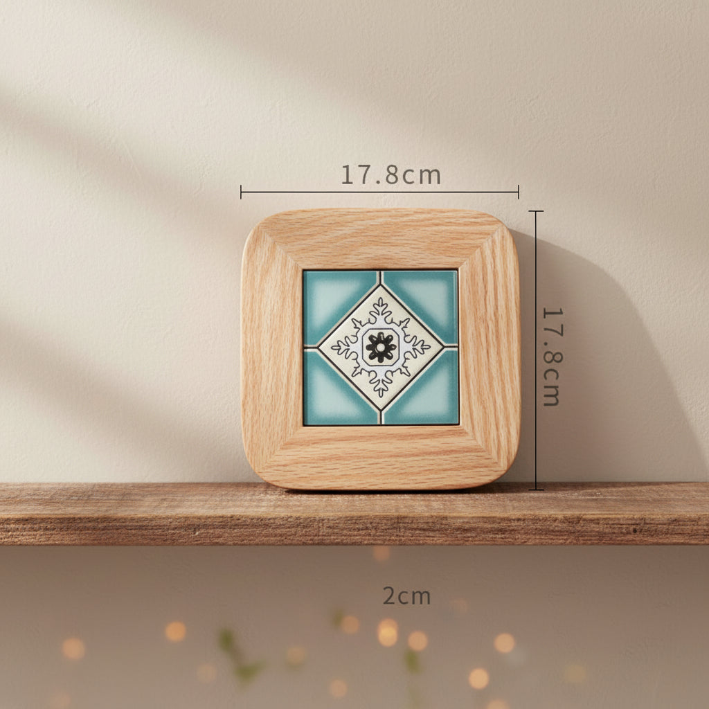 Mediterranean Oak – Vintage Fliesen-Untersetzer