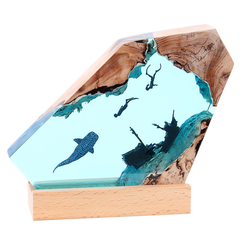 Deep Blue Mystery – Die Ozean-Resin-Lampe