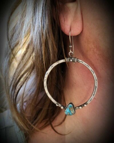 Turquoise Dream – Silberne Statement-Ohrringe mit Türkis