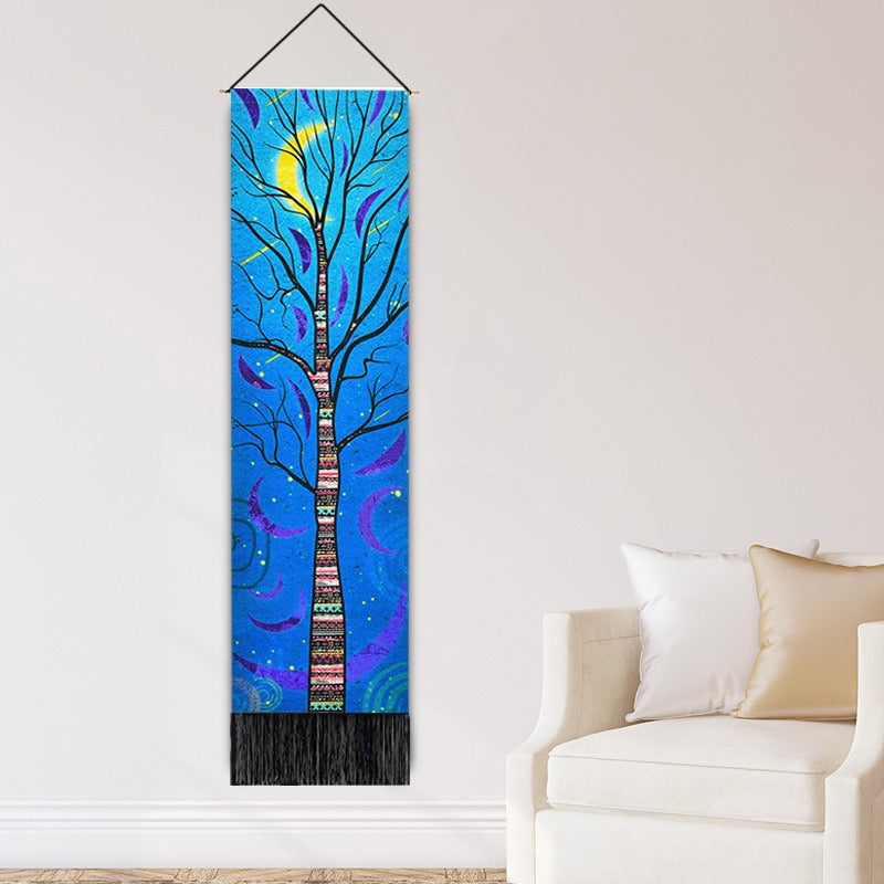 Vertical Soul: Handgefertigter Boho-Wandteppich mit Quasten