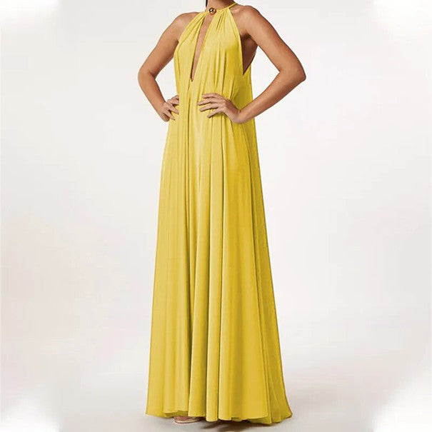 Sonnen-Göttin – Rückenfreies Boho-Maxikleid