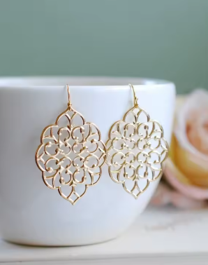 Elegant Boho Bohemian Moroccan Filigree Earrings – Perfect for Weddings and Gifts for Her