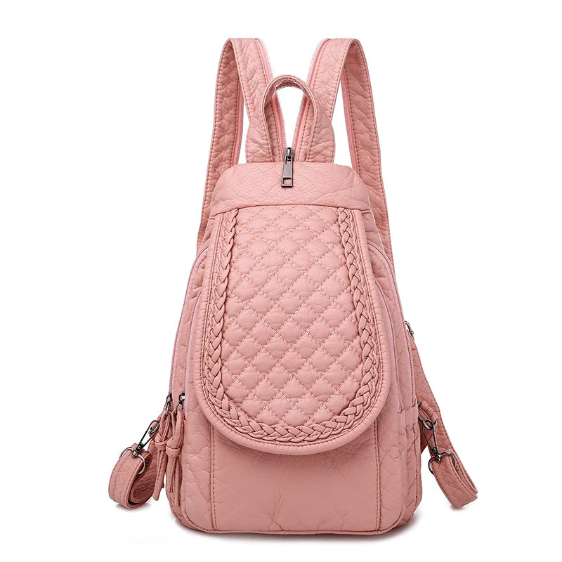 Neue Designer Damen Rucksack aus hochwertigem Leder mit Stickerei – Große Kapazität, stilvoller Travel Backpack
