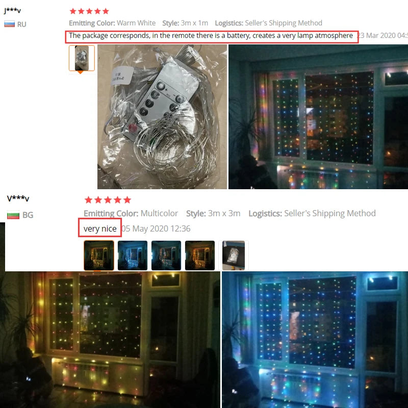 3M LED Curtain Lamp USB String Lights Remote Control Fairy Light Garland For New Year Christmas Home Wedding Decoration