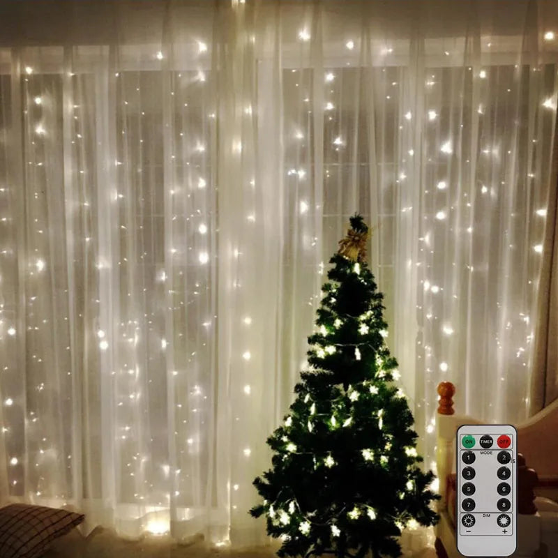3M LED Curtain Lamp USB String Lights Remote Control Fairy Light Garland For New Year Christmas Home Wedding Decoration
