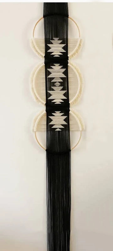 Kreativer Handgewebter Macrame Wandbehang – Mandala-Stil Baumwoll-Tapestry mit Bambus-Rahmen für Haus & Raumdeko