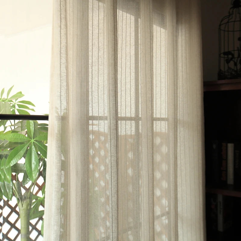 Linen stripe curtain yarn For Living Room Striped white bedroom curtain Window Drapes For Bedroom Kitchen curtains kids curtains