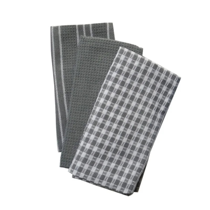 Küchentücher aus 100% Baumwolle – Absorbierende, Fussel-freie Geschirrhandtücher, Maschinell Waschbar, 3er-Set