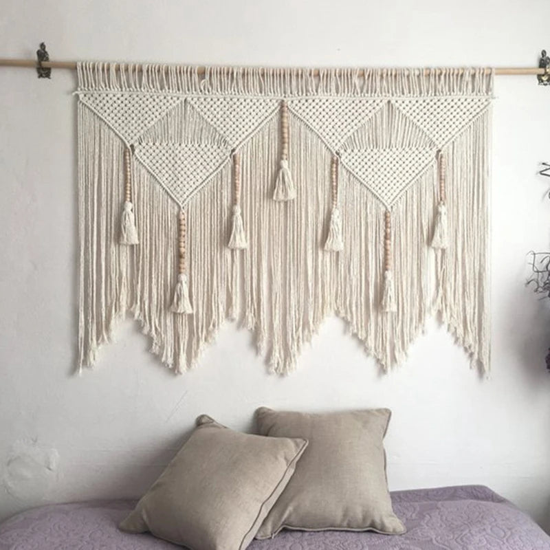 Boho-Majestät: XXL Makramee-Wandteppich 'Ethereal Knot' (100 × 120 cm)