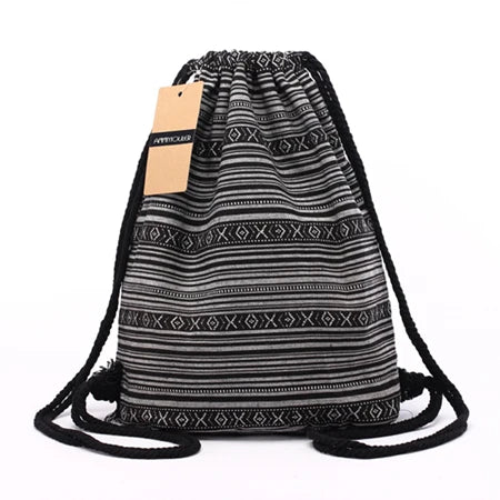 Annmouler Vintage Aztec Bohemian Rucksack für Damen – Gypsy Hobo Tasche mit Kordelzug im Ethno-Stil