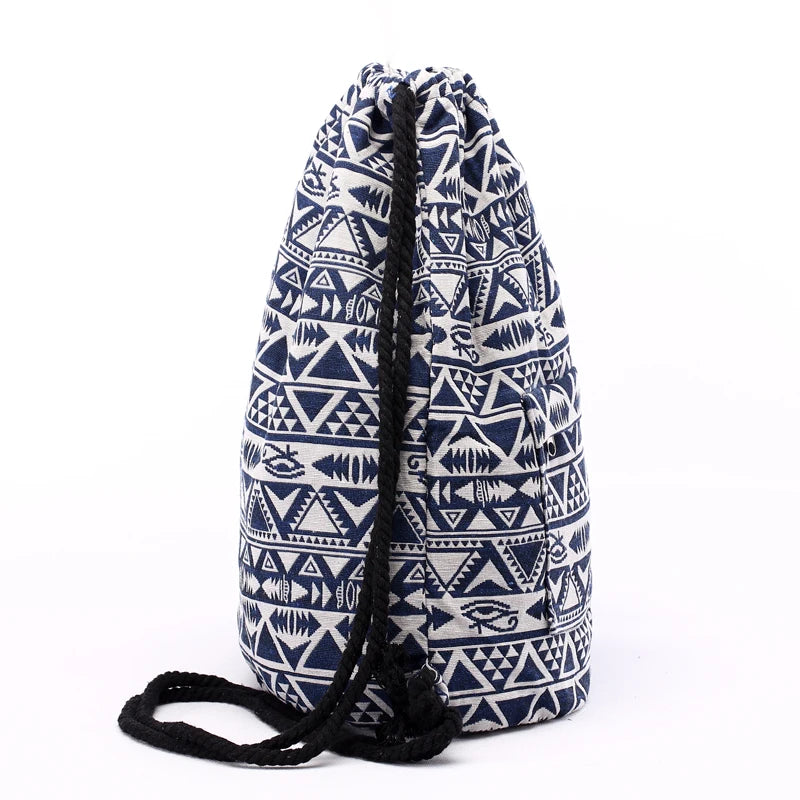 Annmouler Vintage Aztec Bohemian Rucksack für Damen – Gypsy Hobo Tasche mit Kordelzug im Ethno-Stil