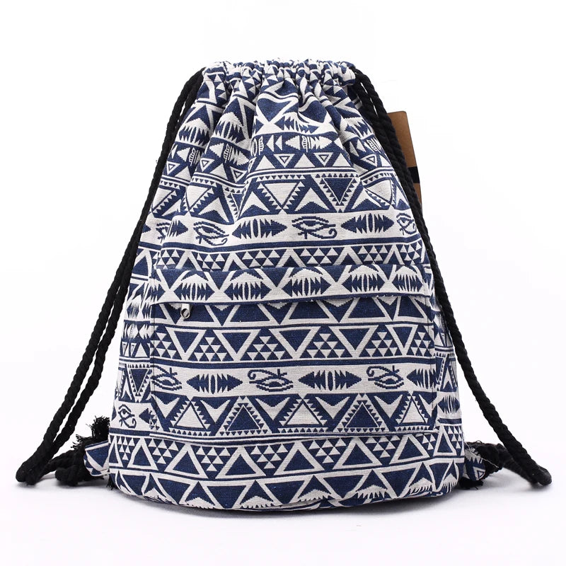 Annmouler Vintage Aztec Bohemian Rucksack für Damen – Gypsy Hobo Tasche mit Kordelzug im Ethno-Stil
