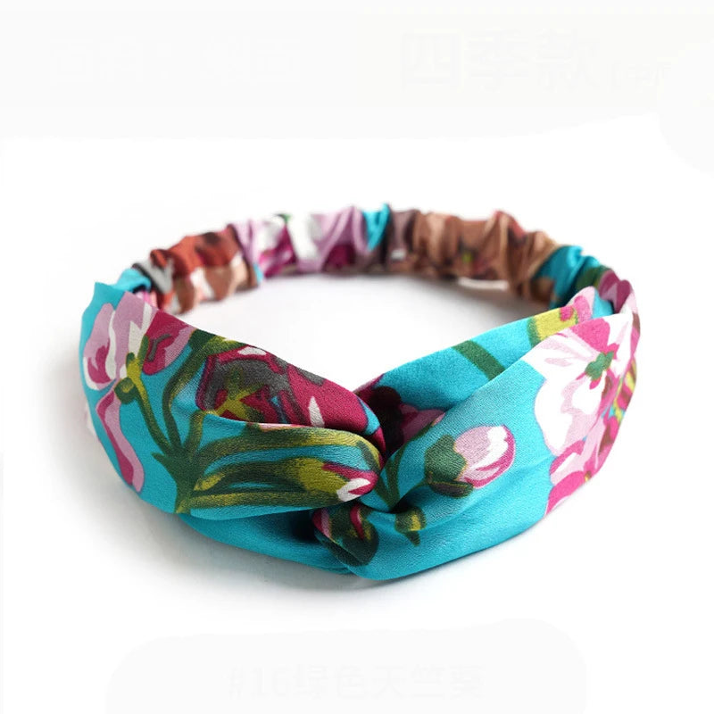 Bohemian Vintage Sommer Haarschmuck für Frauen und Mädchen – Stylische Haarbänder mit Kreuz-Print, Turban-Bandagen und Bandanas