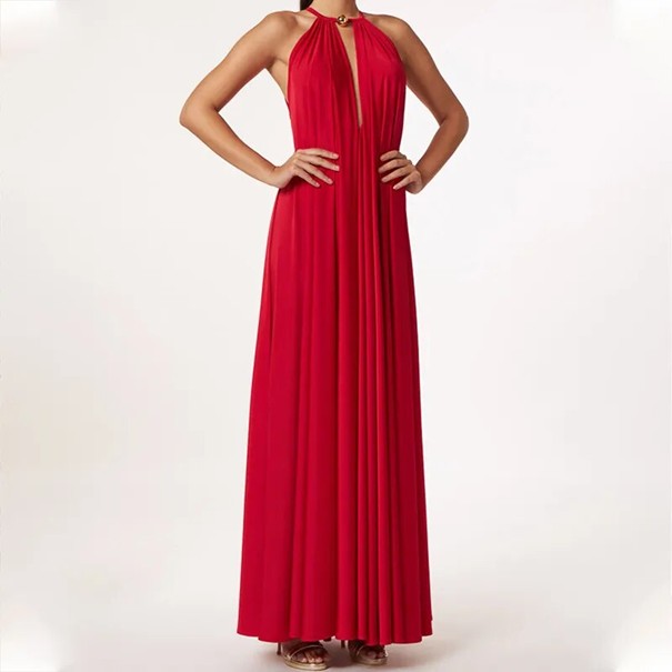 Sonnen-Göttin – Rückenfreies Boho-Maxikleid