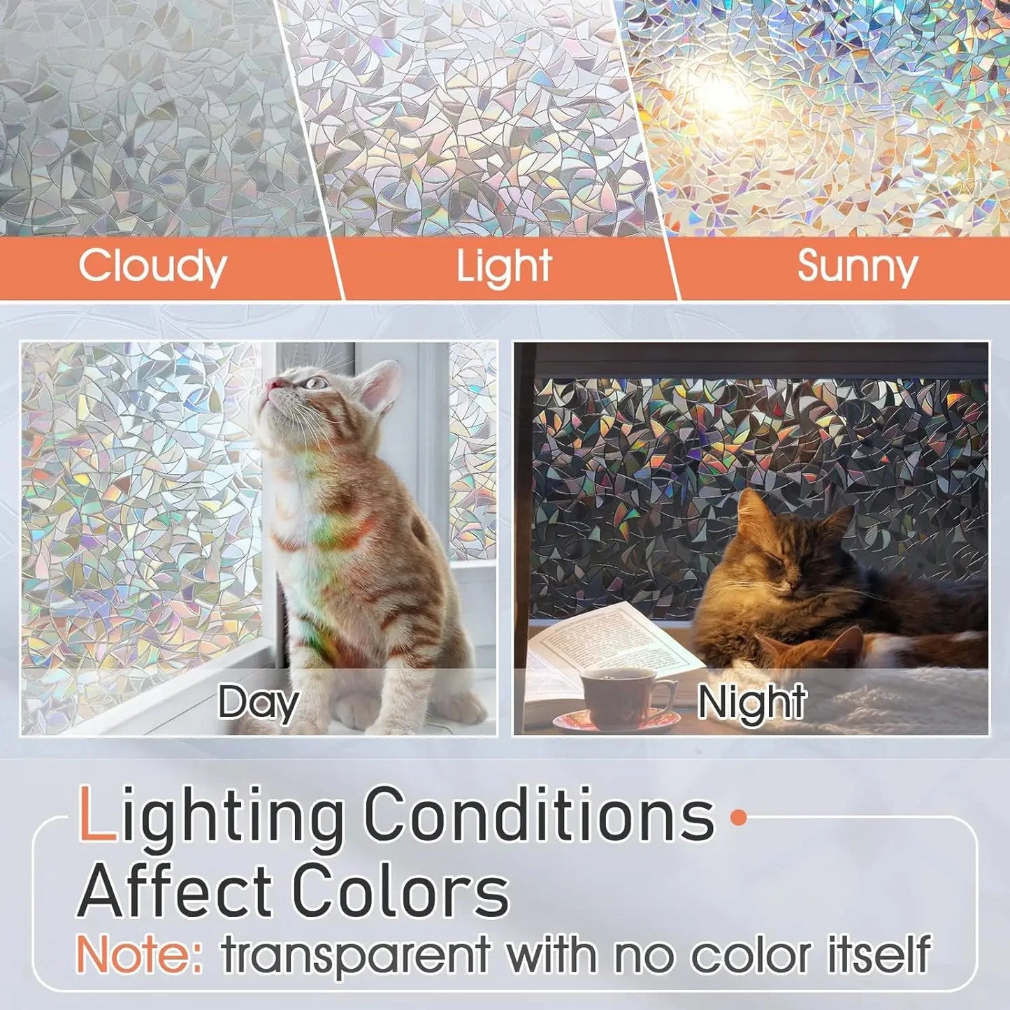 3D Fensterfolie im Bleiglas-Stil – Privatsphäre, UV-Schutz und Regenbogeneffekt für Ihre Fenster