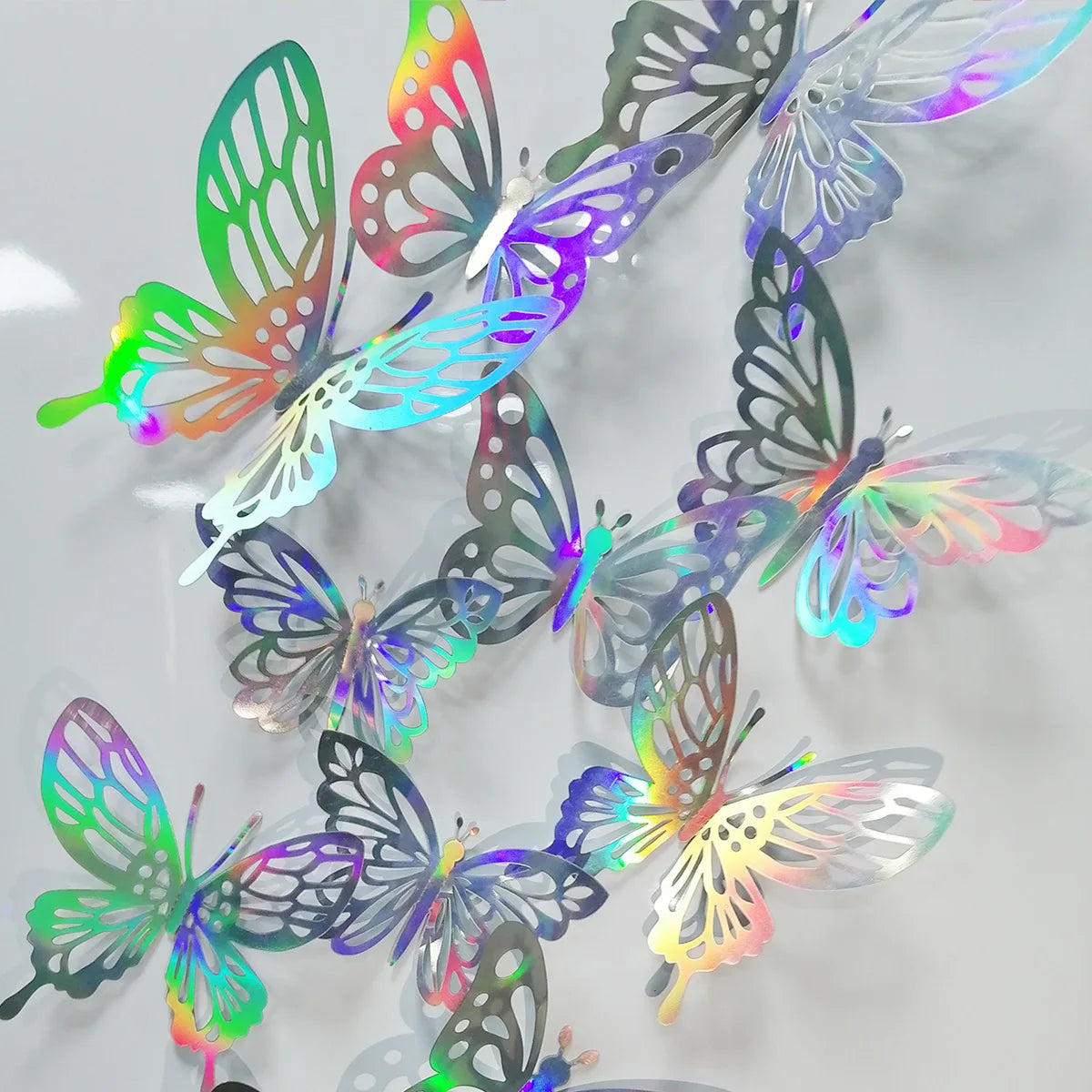 12er Set 3D Schmetterlings Suncatcher Wandaufkleber – Crystal Effekt für Kinderzimmer und Heimdekoration