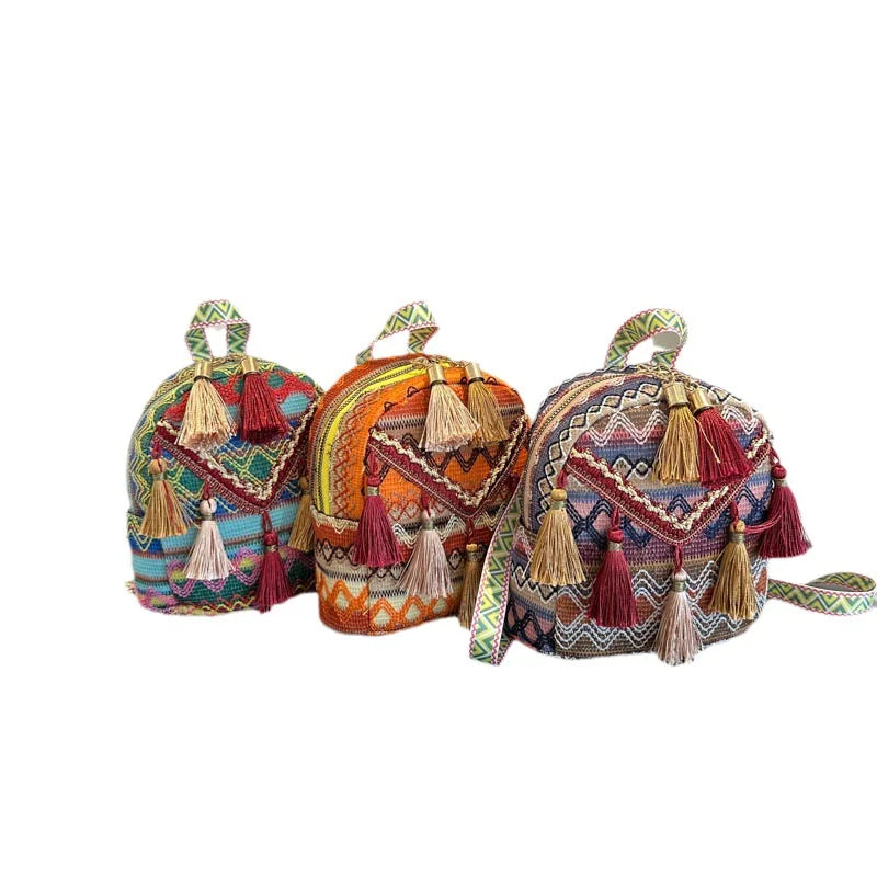 Trendy Bohemian Rucksack für Frauen – Kleine Crossbody Tasche für Reisen, Schule und Freizeit, Ideal für Teenager Mädchen