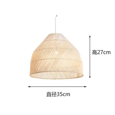 Handgewebte Rattan LED Pendelleuchte im Retro-Stil – Kreative Chinesische Lampen für Restaurant, Hotel, Flur und Landhausdekoration