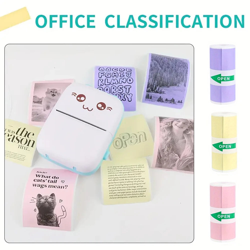 3 Rollen Mini-Druckerpapier, Thermopapier, Druckbare Sticker für Pocket-Thermodrucker