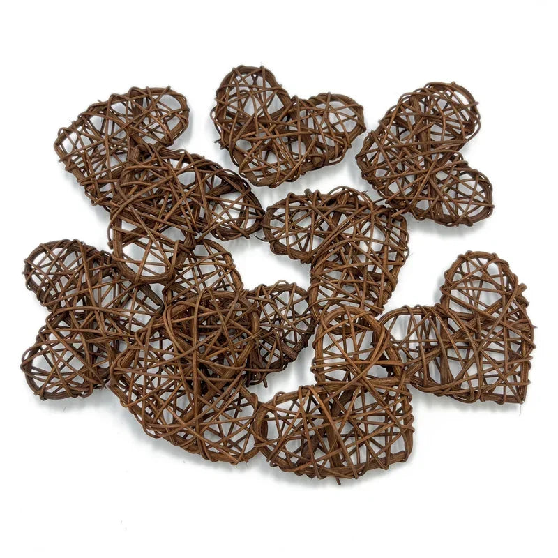 10er Set Rattan Dekorations-Accessoires (5cm/6cm/7cm) – Perfekte DIY Deko für Hochzeiten, Feste und Feiertage