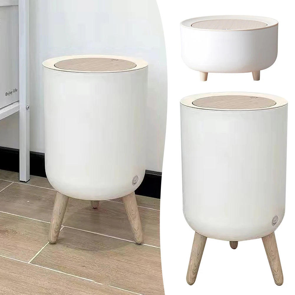 Praktischer Haushaltsmüllbehälter mit Druckdeckel – Großer Abfalleimer für Küche und Zuhause