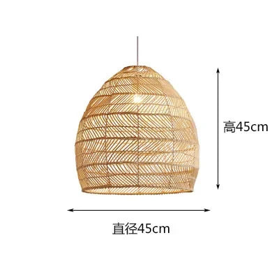 Handgewebte Rattan LED Pendelleuchte im Retro-Stil – Kreative Chinesische Lampen für Restaurant, Hotel, Flur und Landhausdekoration