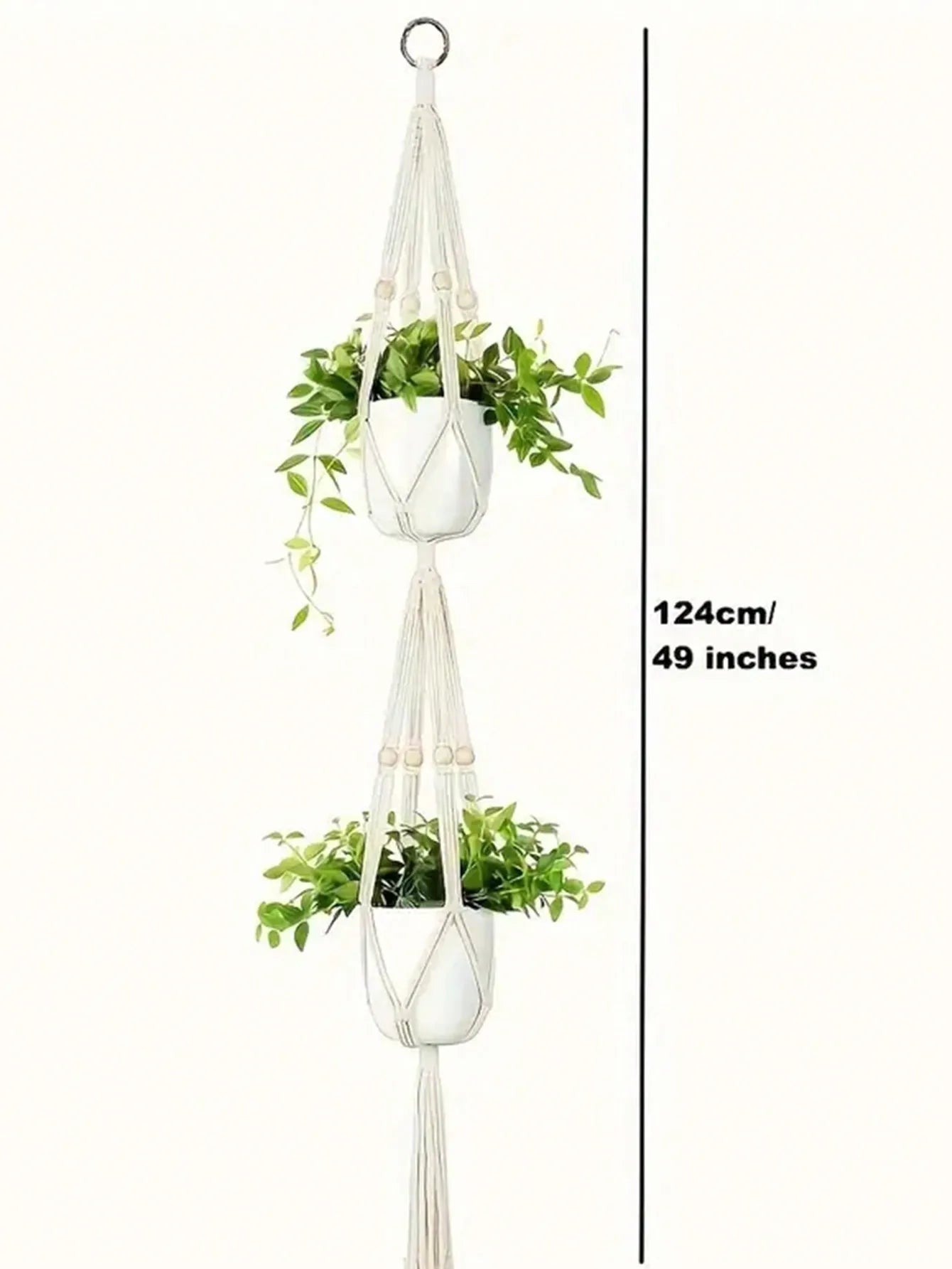 Macrame Pflanzenträger – Handgefertigt aus Baumwolle, 2-Tier/3-Tier Hängekorb für Pflanzen im Boho-Stil
