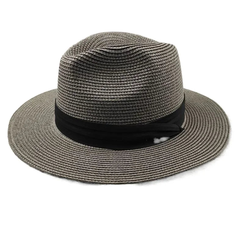 Panama Strohhut in XL-Größe (61-64 cm) – Sommerlicher Fedora für Damen und Herren mit breiter Krempe und UV-Schutz