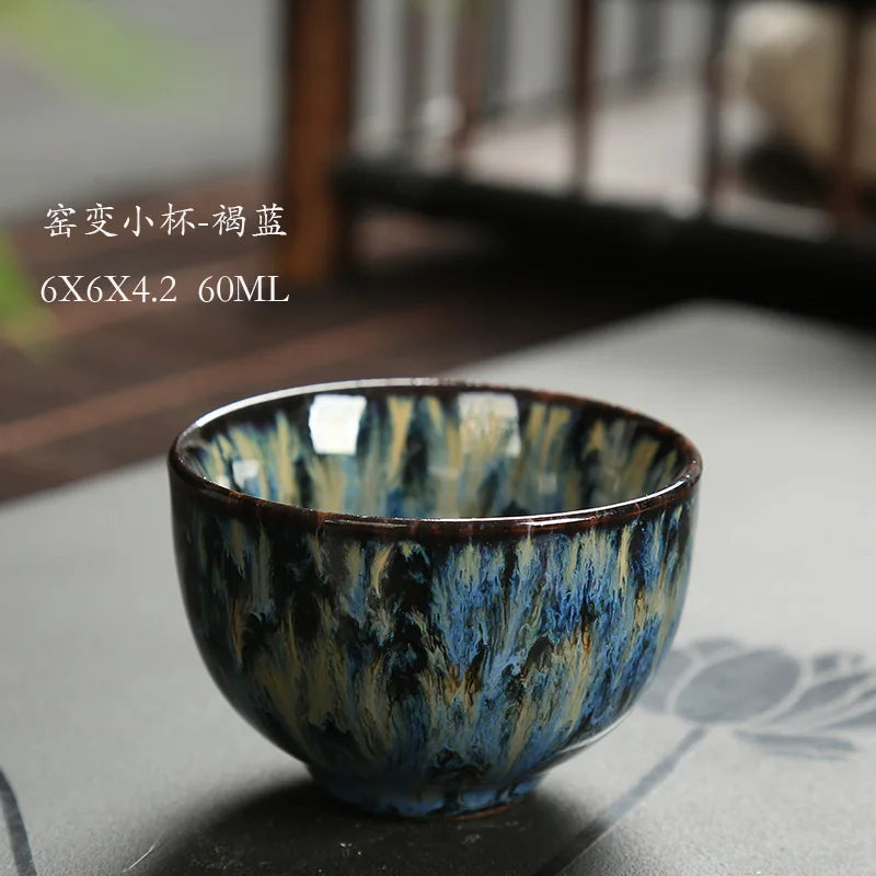 Mini Teetasse aus Keramik im Kiln Transformation Design – Chinesische Kung Fu Teetasse für Espresso und Kaffee – Perfekt für den Alltag und den Nachmittagstee