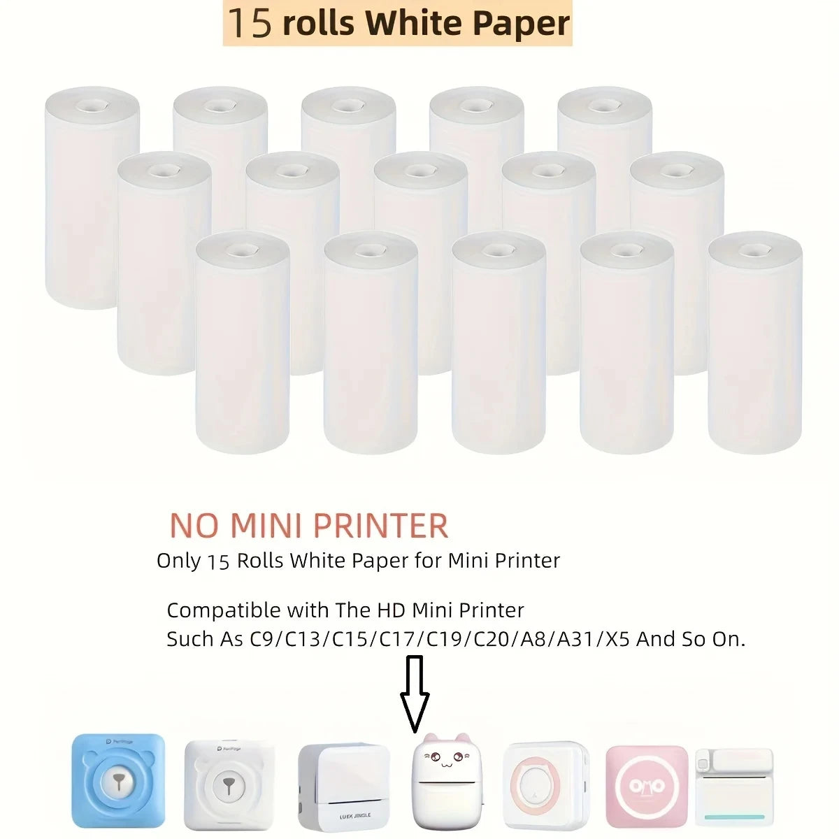 Thermalpapier Mini-Druck Selbstklebende Etiketten – 57mm Rollen für Mini-Drucker & Kinderkameras