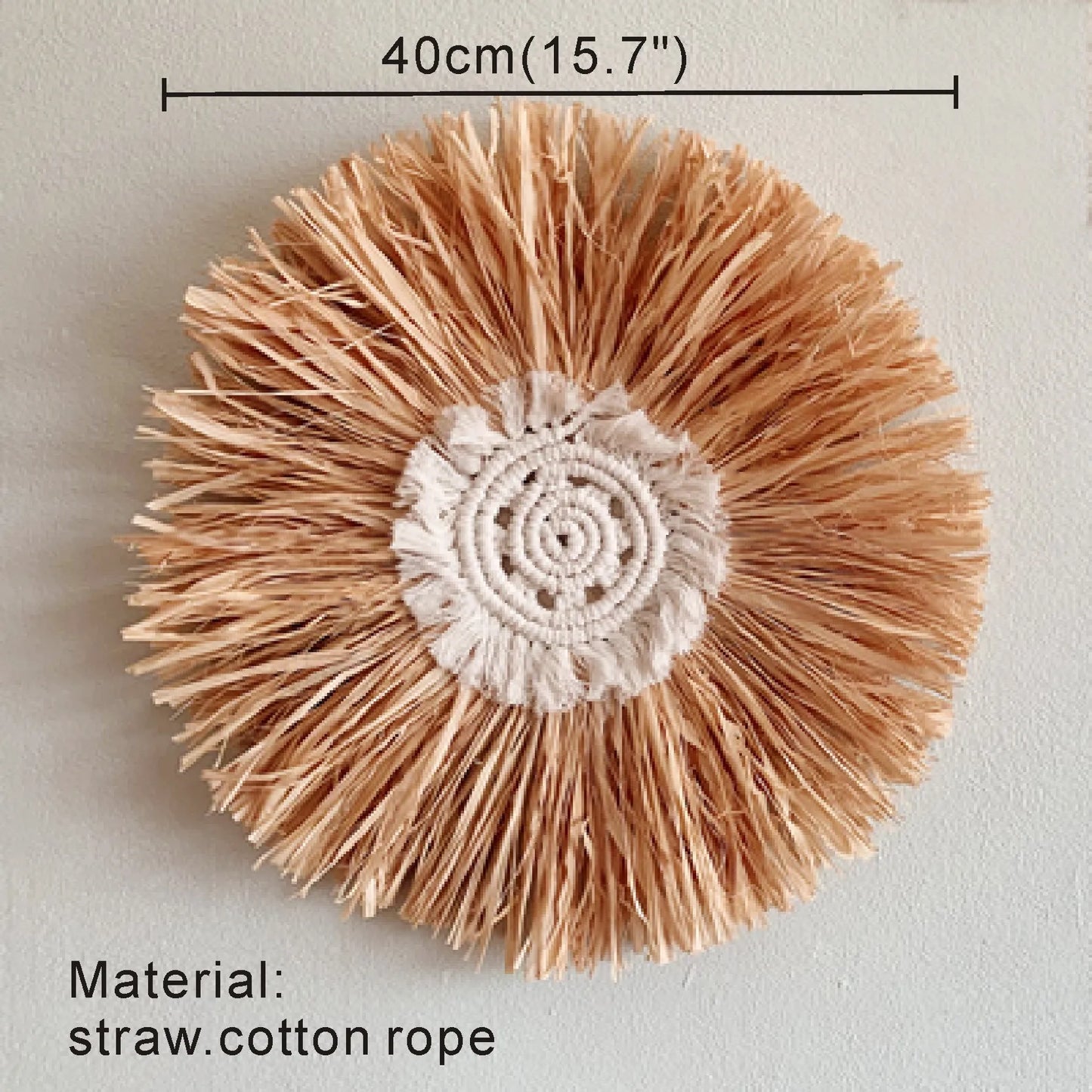 Rattan Wall Basket Decor Nordic INS Style Natural Wicker Woven Wall Hanging Ornament Kawaii Room Decor